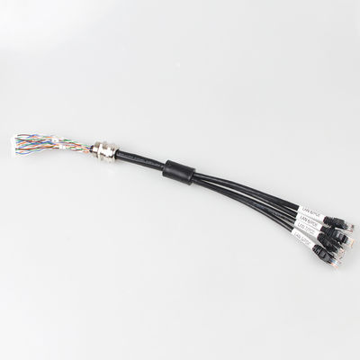 Kabel Ethernet 4 In 1 Cat 6a Tahan Air, Kabel Batang RJ45 Cat6a Cabang 4 Pria