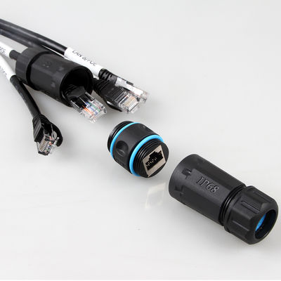 Kabel Ethernet 4 In 1 Cat 6a Tahan Air, Kabel Batang RJ45 Cat6a Cabang 4 Pria