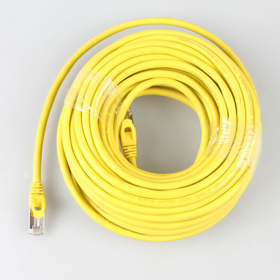 Kabel SSTP Cat7 Luar Ruangan Kuning, Kabel Patch LSZH 26AWG Praktis