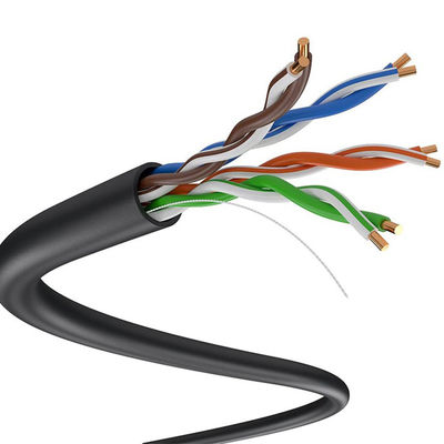 24AWG LSZH Kabel Cat5e Asap Rendah, Kabel Eksternal Nol Halogen Cat5e 305m