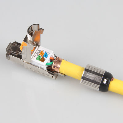 Kabel Cat 7 STP yang Dihentikan Lapangan, Kabel RJ45 8P8C Jaringan Modular Plug Cat 7 Patch