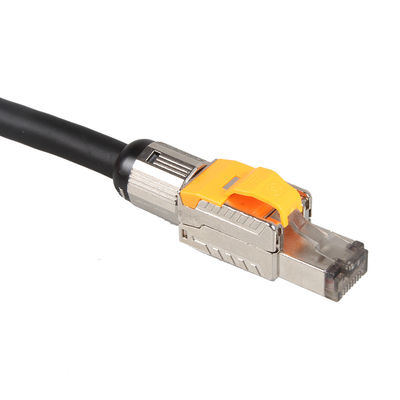 Kabel Patch Cat8 Sudut Lurus ODM Dengan Konektor Steker Modular Toolless