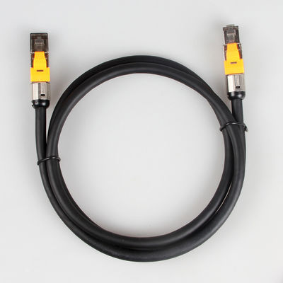 Kabel Patch Cat8 Sudut Lurus ODM Dengan Konektor Steker Modular Toolless
