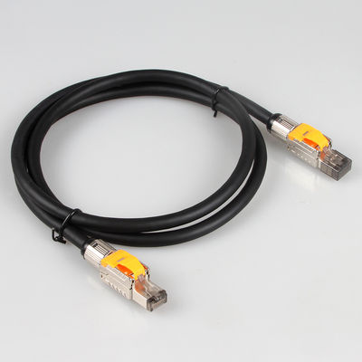 Kabel Patch Cat8 Sudut Lurus ODM Dengan Konektor Steker Modular Toolless