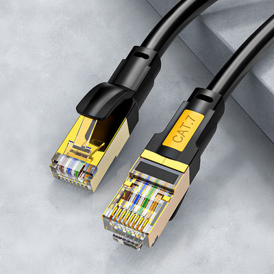 Kabel Patch Cat7 Terlindung 10Gbps 600MHz Serbaguna Berkecepatan Tinggi