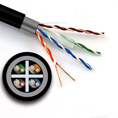 Double Sheath Cat6 Lan Kabel Jaringan UTP Tembaga Murni Untuk Outdoor