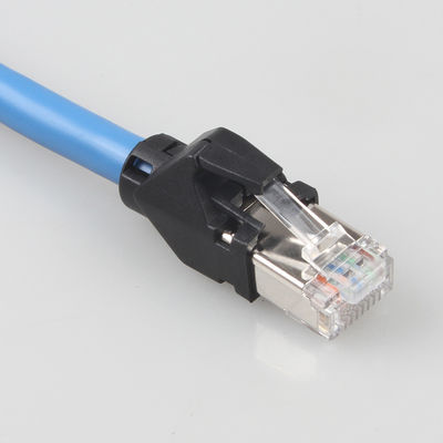 Kabel Ethernet Cat6a S / FTP 6 Kaki RJ45 Kabel Jaringan Patch Kabel Jaringan Rantai Tarik Industri