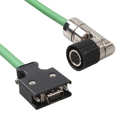 V90 6FX3002-2DB10 Kabel Encoder Servo Motor Connector Plug dengan Green Cable Fixed Installation